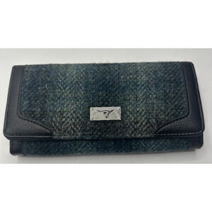 Glen Appin of Scotland Harris Tweed Long Bute Coin Wallet Snap Slots Zip Pocket